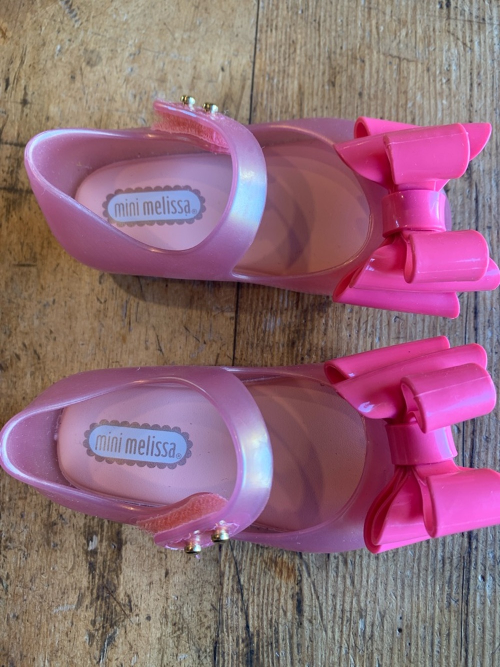 Mini Melissa Pink Jelly Mary Jane Shoes with Layered Bow - Picture 5 of 16